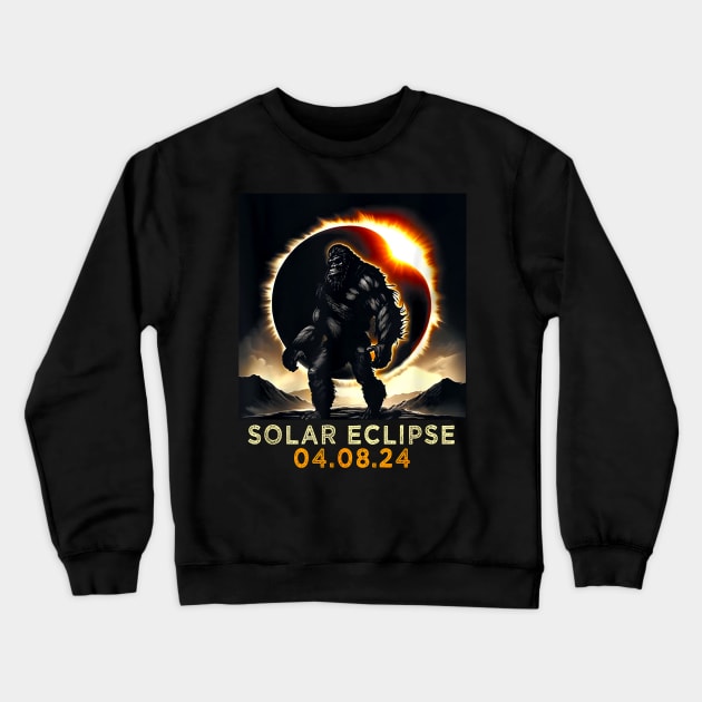 Solar Eclipse 2024 Bigfoot, April 8 2024, Astronomy, Celestial, Eclipse Lover, Eclipse Event 2024 Crewneck Sweatshirt by artbyhintze